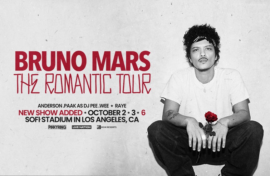 More Info for Bruno Mars Announces ‘The Romantic Tour’ First Global Headline Tour in Nearly a Decade and First Global Stadium Outing